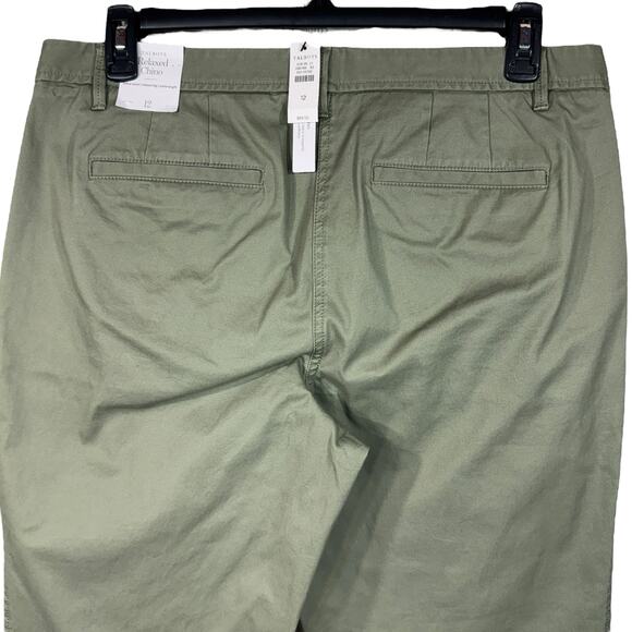 Talbots SZ 12 Relaxed Chino Ankle Pants Stretch Relaxed Leg Hi-Rise Zip-Fly New - Picture 5 of 9